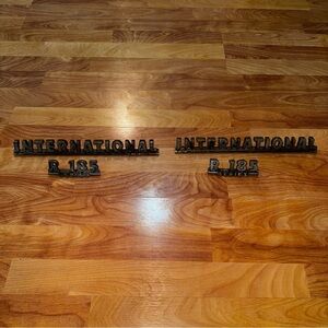 60s International R185 Series Emblems Side Doors Set Ornament Plates 13" RARE!